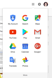 Google apps menu