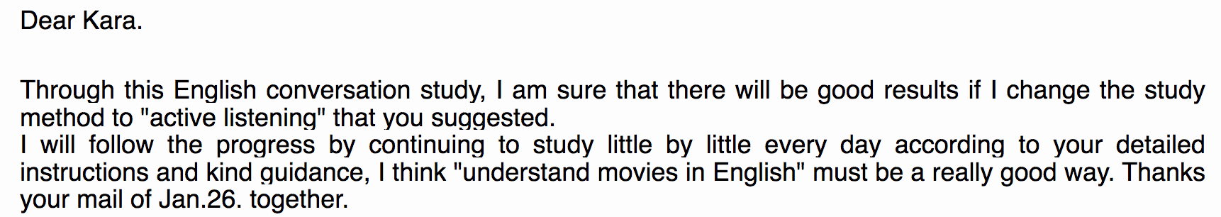 Testimonial understand movies in English